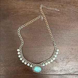 Silver and Turquoise Statement Necklace